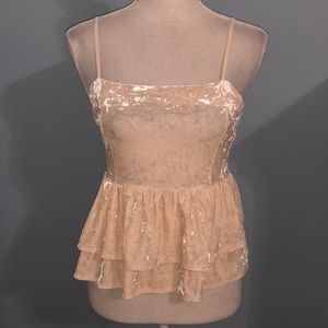 American Eagle velvet tiered tank top